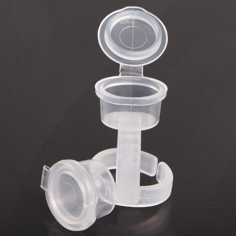 Ring Container For Lashes 25 PCS Tattoo Pigment Ink Ring Cups Eyelash Extend Glue Holder ...